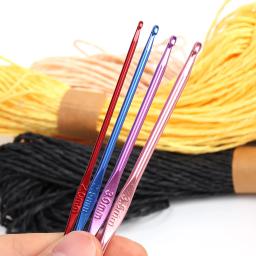 Alumínio Knitting Agulhas com Metal Handle, colorido Crochet Gancho, única cabeça, Yarn Crafts, DIY Vestuário, 8pcs - Image 4