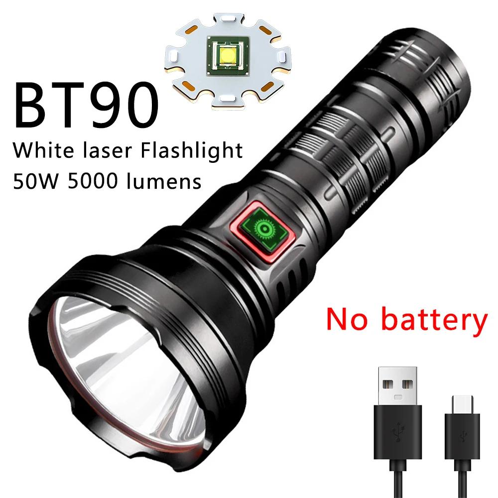 Xiangfire bt90 5000lm tocha led 50w poderosa luz forte lanterna de longo alcance usb c recarregável 18650/26650 tocha de carregamento - Image 1