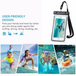 Estojo impermeável universal com alça, 1 parte, transparente, impermeável, bolsa seca, para caiaque, praia, pesca, 1 parte - Image 3