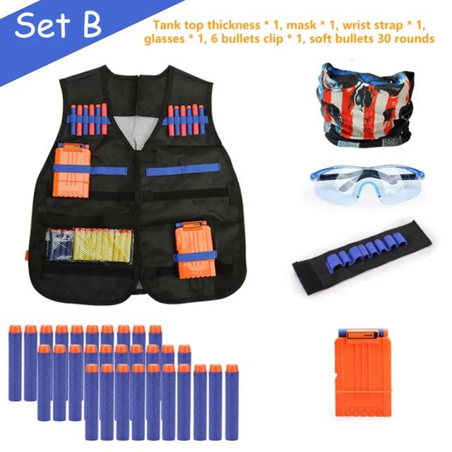 Kids Tactical Vest Suit Kit para Nerf N-Strike Elite: Acessórios Empolgantes para Jogos ao Ar Livre