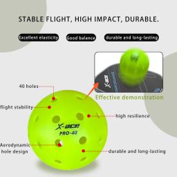 X-ace 40 bolas de pickleball pro, 40 peças, bolas de picles de 40 furos, treinamento profissional perfeito, bolas de picles verdes de alta visibilidade - Image 2