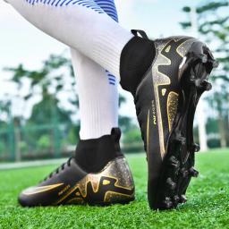 Tênis de futebol masculino, chuteiras de futebol, tops altos, com renda, espinhos antiderrapantes, AG ao ar livre, FG, lacrosse de beisebol, botas de combate de rugby - Image 5
