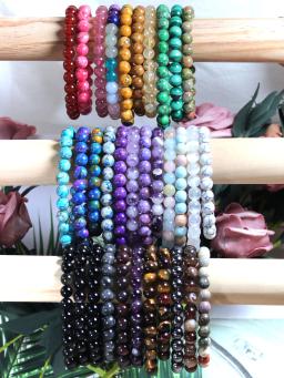 Pulseiras de pedras preciosas naturais para mulheres, contas redondas, pulseiras minimalistas, boêmia, férias, festa de aniversário, feriados, 8mm, 1pc - Image 1