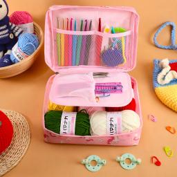 Crochet Hook Kit com saco de armazenamento, Crochet Set, DIY Iniciante, Material Pack, Costura portátil tricô e ferramentas de armazenamento, 59Pcs - Image 5