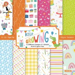 Cor brilhante Scrapbooking Pads, Random Style Paper Pack, Origami Art Background, papel decorativo, tomada de cartão, 12 folhas - Image 6