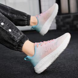 Sapatos esportivos de sola grossa para casais, antiderrapantes, tênis absorvente de choque para homens e mulheres, tênis de maratona, novo, 2024 - Image 6