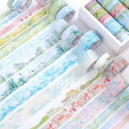 Conjunto de fita washi de pintura vintage, 20 rolos, fita decorativa larga para artesanato diy, notebook, bala, diário, scrapbooking, suprimentos - Image 1