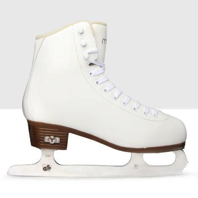 Sapatos de Patins de Gelo de Couro Genuíno para Patinação Profissional – Calçados Térmicos e Quentes com Lâmina para Crianças e Adolescentes
