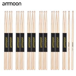 Ammoon Varas De Tambor De Madeira, Acessórios Drum Set, 3 Pares, 12 Pares, 5A - Image 2