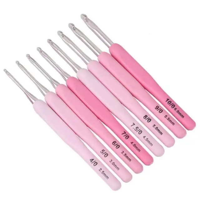 Conjunto de Ganchos de Crochê com Alça e Agulhas de Tricô, Kit Completo para Artesanato em Lã - 9 Peças (Médio, 2.5-6mm)