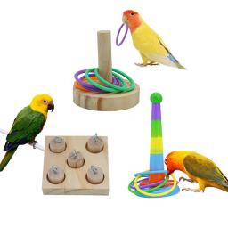 Papagaio Pássaro Mastigando Brinquedo para Pet, Balanço Bola, Brinquedo De Pé, Anéis De Plástico, Inteligência, Jogo Suprimentos, Papagaio, Mordida - Image 1