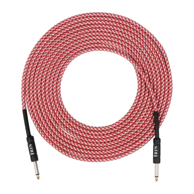 Cabo de Áudio Colorido IRIN-Nickel de 6m para Guitarras Elétricas e Baixos - Acessório Ideal para Amplificadores