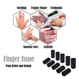 BraceTop 10 pçs Elástico Esportes Mangas de Dedo Suporte para Artrite Guarda de Dedo Ao Ar Livre Basquete Voleibol Proteção de Dedo Novo - Image 3