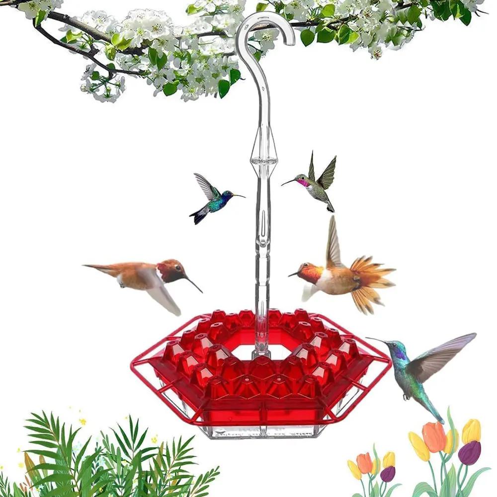 Alimentadores de beija-flor para pendurar ao ar livre, fácil de limpar e reabastecer, Alimentador de pássaros com poleiro e foço de formiga embutido - Image 1