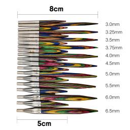 Agulhas de tricô para lenços e luvas DIY, madeira ébano removível, ganchos de crochê, aderência confortável, artesanato artesanal, 1 conjunto - Image 4