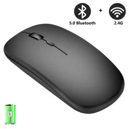 Mouse sem fio Bluetooth, USB Optical, Recarregável, Computador, Laptop, PC, Macbook Gaming, Gamer, Novo, 2.4GHz, 1600DPI - Image 1