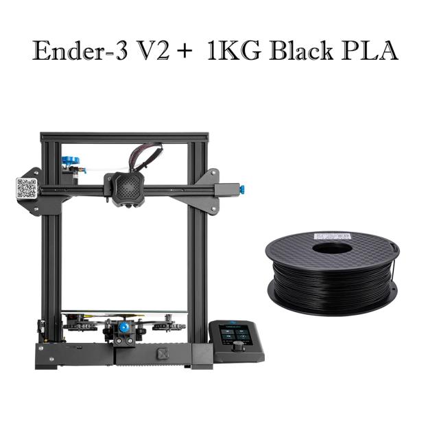 Impressora 3D Creality Ender-3 V2 com Placa Mãe Sellent, Drivers TMC2208 e Tela LCD Colorida de 4.3" com Cama de Vidro Carborundum