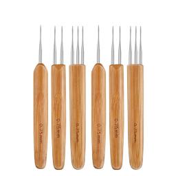 Agulhas De Tricô E Ganchos Set, Dreadlocks Tools, Tamanho Da Agulha, Agulhas De Trança De Cabelo, 0.75mm, 6 Peças - Image 1