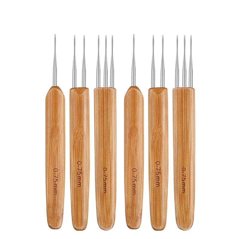 Agulhas De Tricô E Ganchos Set, Dreadlocks Tools, Tamanho Da Agulha, Agulhas De Trança De Cabelo, 0.75mm, 6 Peças - Image 1
