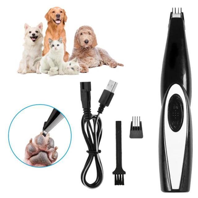 Aparador Elétrico Recarregável para Cães e Gatos: Clipper Silencioso para Orelhas e Olhos com Kit de Grooming Completo