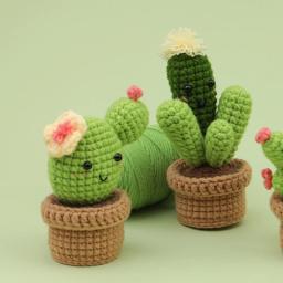 MIUSIE-Iniciante Crochet Kit, Cacto em vaso de planta, Crochet criativo, DIY Keychai Tricô, Chaveiro, Crochet Dolls Material Pack - Image 6