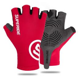 SUPERIDE Gel Acolchoado Metade Do Dedo Ciclismo Luvas Homens Mulheres Respirável MTB Bicicleta Luvas Esportes Umidade Wicking Road Bike Luvas - Image 2