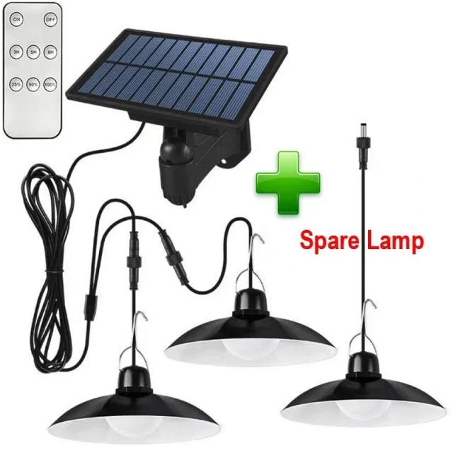 Lustre Solar LED com Controle Remoto - Luz Quente para Camping e Jardim, Branco