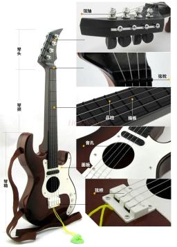 Simulado instrumento musical das crianças de grandes dimensões guitarra baixo brinquedo super bom passo 0.48 verdadeiro play - Image 6
