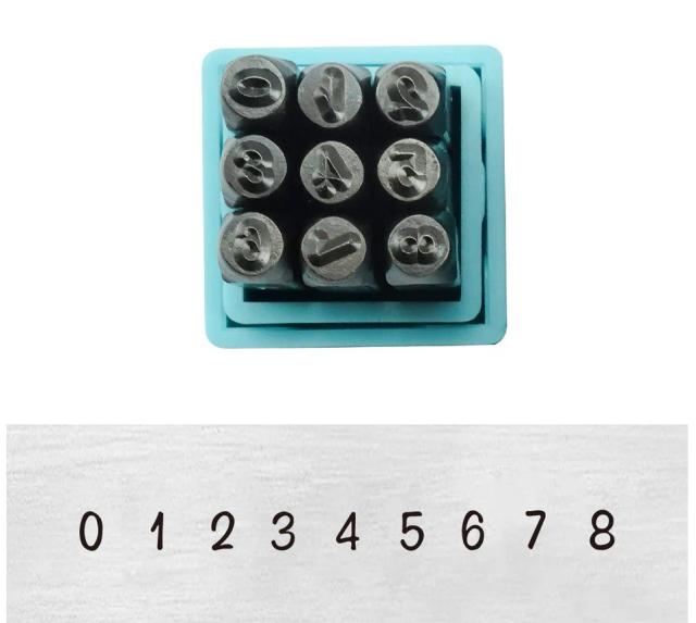 Kit Completo de Estamparia para Jóias com Punch Set de Letras e Números de 3mm em Caixa Superior
