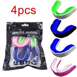 Boca Guarda para artes marciais, Boxe Gum Escudo, Artes Marciais Boca Guarda, Esportes Mouthguard para Futebol Wrestling e Hockey Lacrosse, 4PCs - Image 1