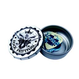Miwayer-Art Cool Guitar Pick na caixa de Metal, Black Pick Holder, presente original para baixo, elétrico e Acou, médio, pacote de 6 - Image 2