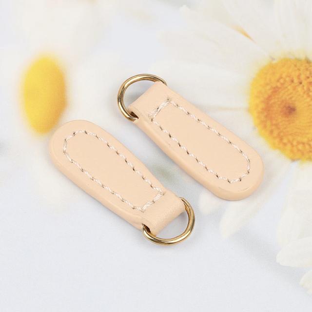 Conjunto com 5 Peças de Zíper de Couro Genuíno para Substituição e DIY em Roupas e Mochilas