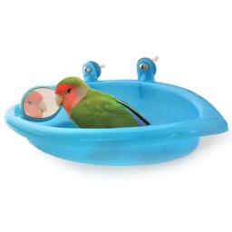Banheira de aves com espelho para aves, pequeno e oval, acessórios para gaiola de animais de estimação, papagaio, chuveiro, banho, suprimentos de banho, caixa de equilíbrio - Image 3
