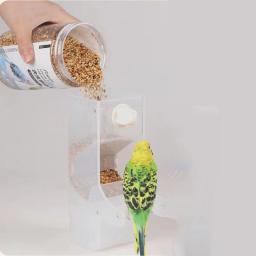 Alimentador automático de grande capacidade com suporte, alimentação de alimentos de plástico, papagaio pet food tigelas pássaros suprimentos proteção contra respingos - Image 2