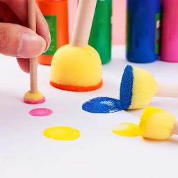 Para crianças Arte e Artesanato Aprender Brinquedos Educativos Kids Drawing Toys Kits DIY Esponja Pintura Escova Selo Stencil Selos - Image 2
