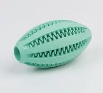 Brinquedo Interativo para Cães em Borracha Natural - Bola Mastigável para Limpeza Dental, Extra Resistente e Elástica, 9cm