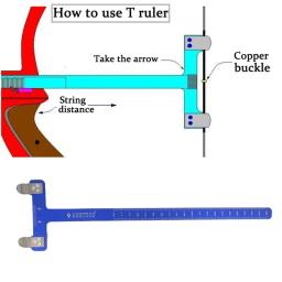Arco e flecha Arco Quadrado Régua T, Material de Aço Inoxidável, Caça Medição Ferramenta, Arco e Seta Tiro, Bowstring Posicionamento Escala - Image 6