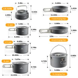 Naturehike-Kit De Panelas De Acampamento, Frigideira Ao Ar Livre, Chaleira Portátil, Louça Dobrável De Piquenique, Utensílios De Cozinha, Utensílios De Cozinha - Image 5