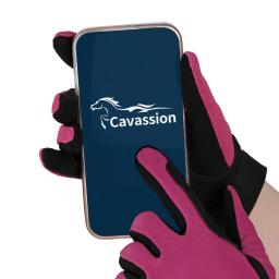 Cavassion feminino respirável equipamentos equestres luvas de mãos ao andar de cavalo equino vermelho formiga protetores de mão antiderrapantes - Image 1