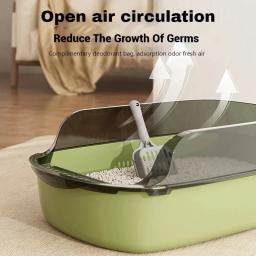 Totalmente Fechado Caixa De Areia De Gato, Kitty Sandbox, Lado Alto, Banheiro à Prova De Respingos, Bedpans Com Colher De Areia De Animais De Estimação, Suprimentos De Gato De Limpeza - Image 4