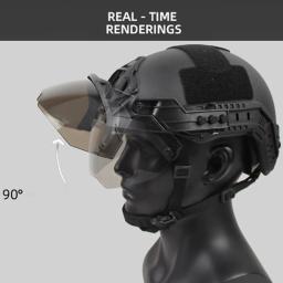 Ajustável Tactical Flip Goggles, Airsoft Paintball, Capacete rápido, Windproof, Anti Fog, CS, Proteção ao ar livre do jogo, 1PC - Image 4