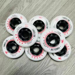 [72mm 76mm 80mm] roda de patinação da corrediça com dureza 90a, superfície geada pequena do plutônio durável do rosa roxo azul - Image 2