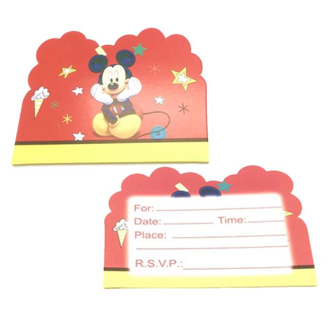 Convites de Aniversário da Disney para Crianças com Decorações e Lembrancinhas 14x11cm