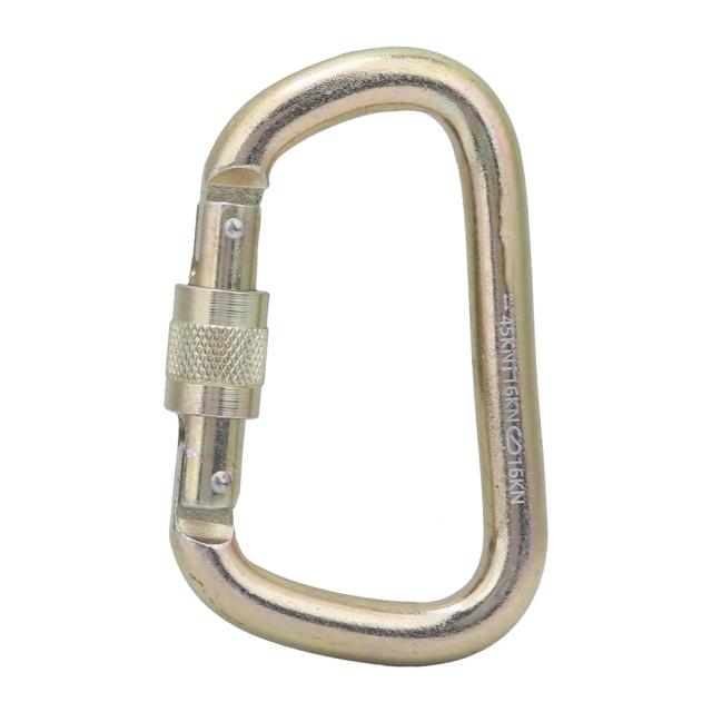 Mosquetão de Aço em D 40Cr 45KN - Clip para Escalada ao Ar Livre e Acessórios de Segurança