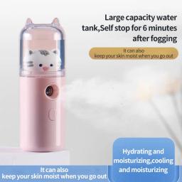 Cute Cat Nano Mist Facial Pulverizador, Instrumento de beleza, Umidificador recarregável USB, Face Steamer, Ferramenta de beleza hidratante, Nebulizador - Image 5