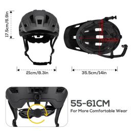 Lixada-Bike Capacete com viseira removível, Ciclismo Capacete, Dial ajustável, ventilação, 14 aberturas de ar, 55-61cm, Estrada, Mountain Bicycle - Image 3
