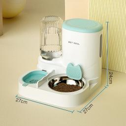 Alimentador automático do animal de estimação com grande capacidade, recipiente de alimento, alimentação de aço inoxidável tigela 2 em 1, cão e gato alimentador, fonte de água - Image 6