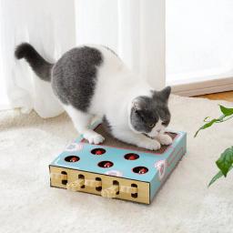 Produtos para animais de estimação multifuncionais interativos, Brinquedos enriquecidos com gatos interiores, Arranhador ondulado, Brinquedos engraçados do gato, Hamster - Image 2