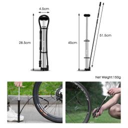 Oeste bicicleta-bomba de alta pressão bicicleta, 140psi, com calibre para garfo, inflator pneu, válvula presta schrader, para ciclismo - Image 6