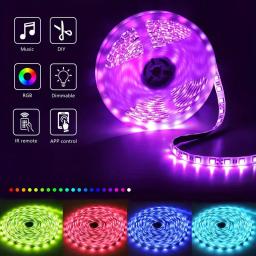 Flexível RGB Fita LED Lâmpada, 16 Milhões de Cores, Adequado para 24V DIY Festival, Halloween, Decoração do Partido, 16 Luzes por Metro - Image 2